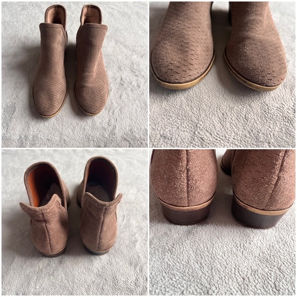 Lucky Brand Baley Perforated Leather Ankle Boot Bootie Light Brown Sz 9 - Picture 4 of 16